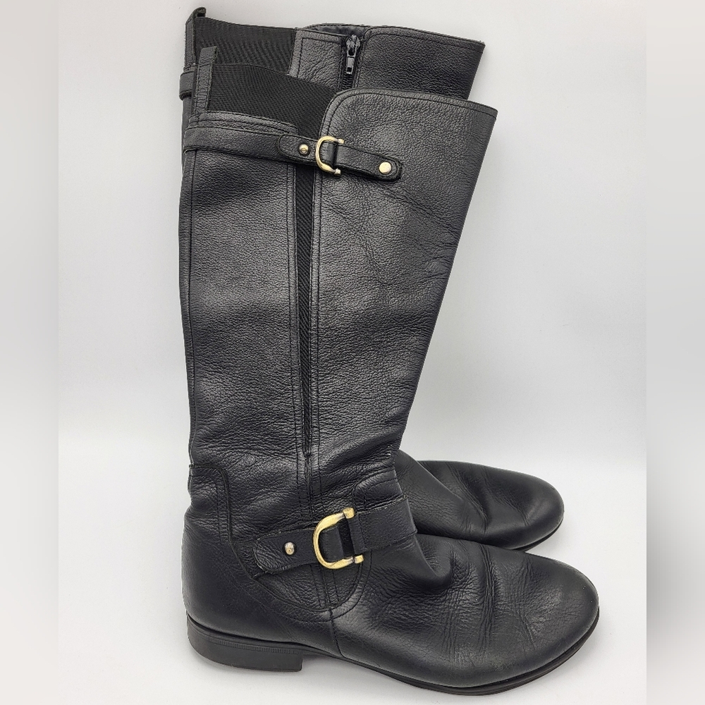 Naturalizer - Joylynn Wide-Calf - Size 10 - Black Leather Boots